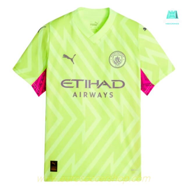 2023-2024 Man City SS Goalkeeper Shirt (Yellow) (Steffen 13)