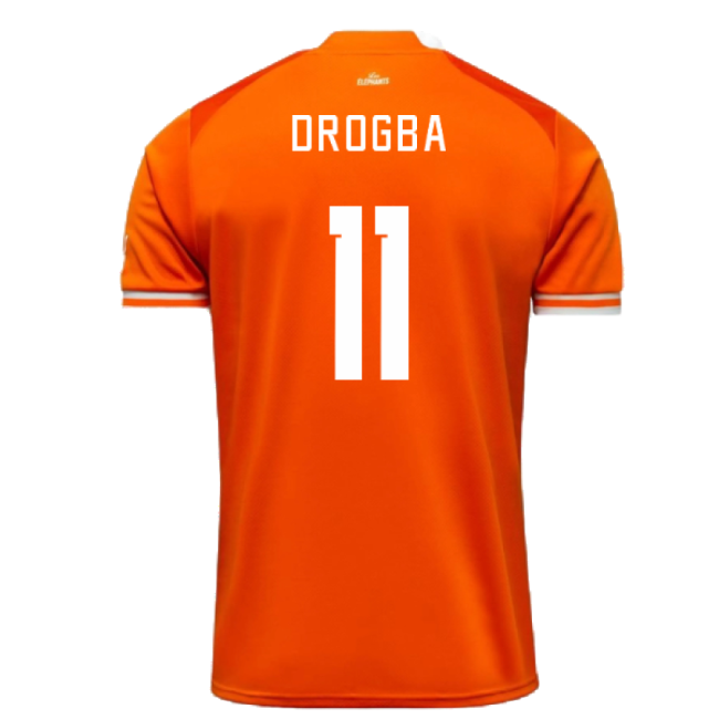 Updated Ivory Coast Home Match Shirt 2023-2024 (Drogba 11)