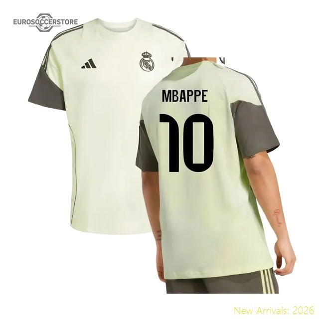 High-quality 2025-2026 Real Madrid Training Tee (almost Lime) (mbap