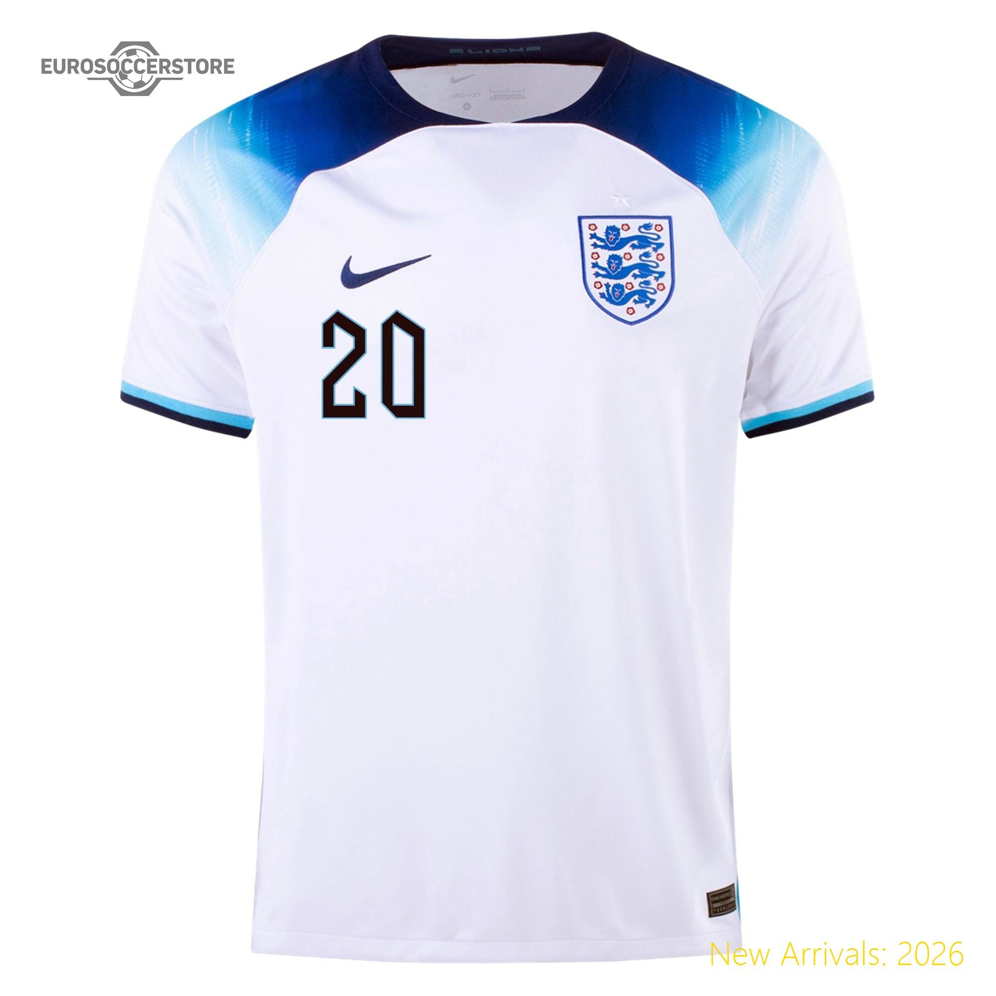 Kids Eng Foden England Home High-quality Home Jersey 2022