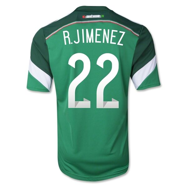 2014 Mexico 22 RJIMENEZ Home Green Soccer Jersey Shirt - Official