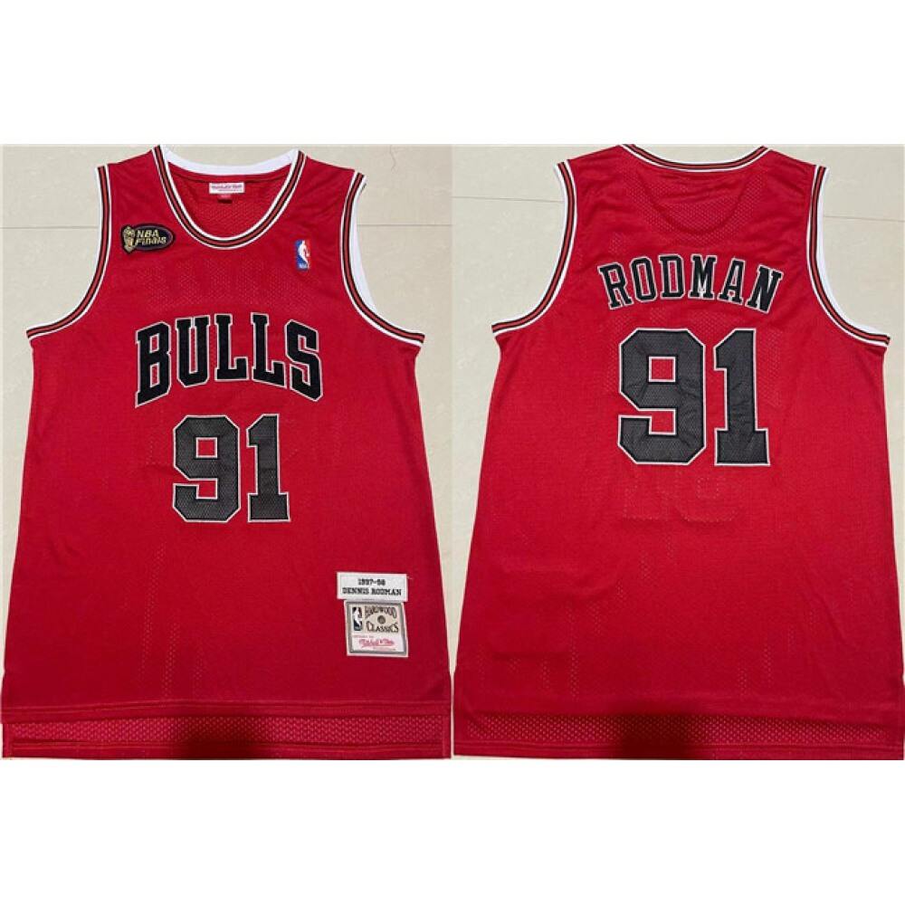 Durable 91 Chicago Bulls Red Jersey - - Must-Have Jersey