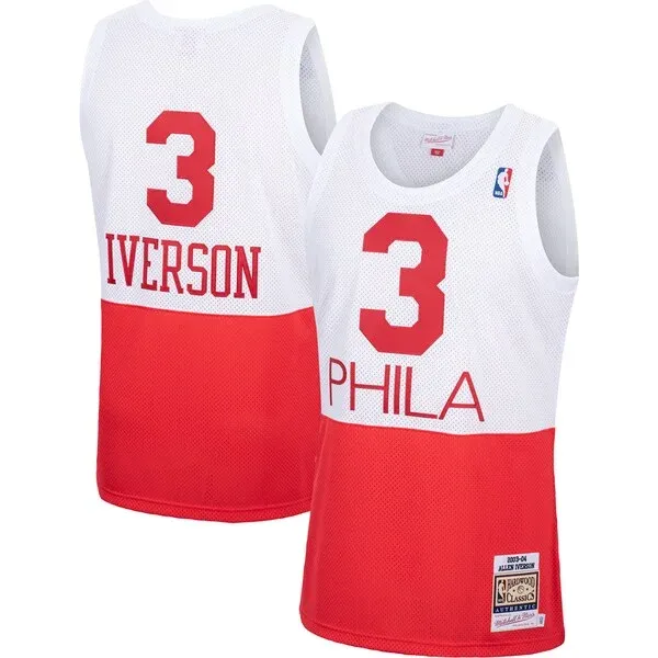 Allen Iverson PHI Authentic Jersey - premium contemporary - Red