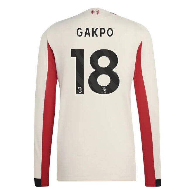 2025-2026 Liverpool Authentic Long Sleeve Away Shirt (Gakpo 18)