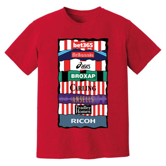 Licensed Stoke Sponsor History T-Shirt (Red) Perfect Fit