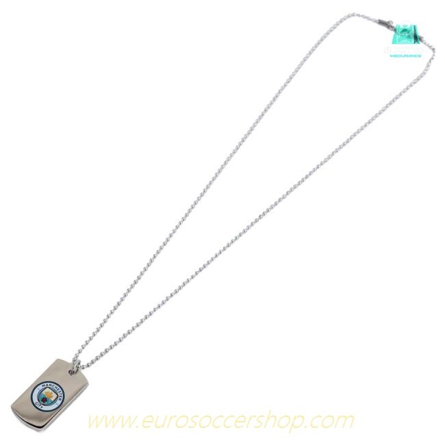 Manchester City FC Colour Crest Dog Tag & Chain