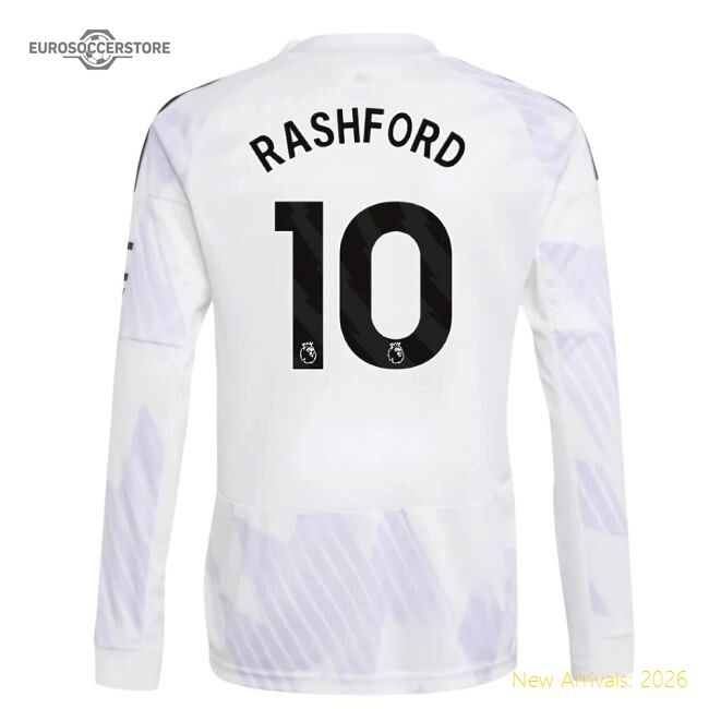 Authentic 2025-2026 Man Utd Long Sleeve Away Shirt (kids) (rashford