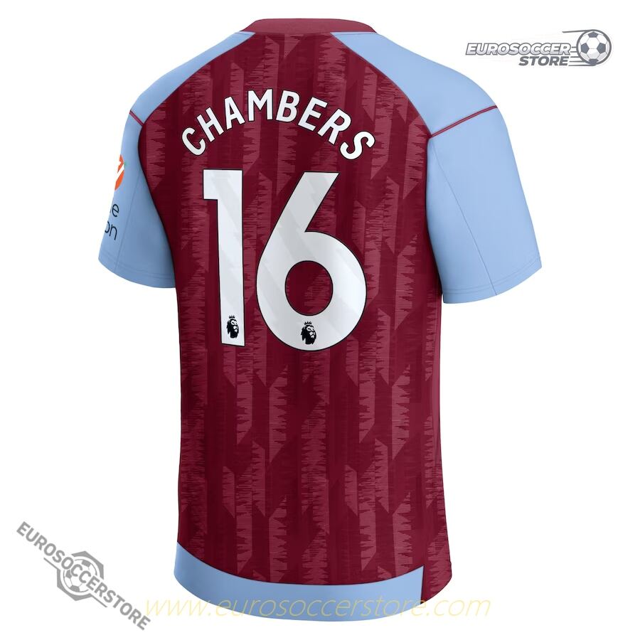 Aston Villa CHAMBERS 16 Home Football Jersey for the 23-24 Season