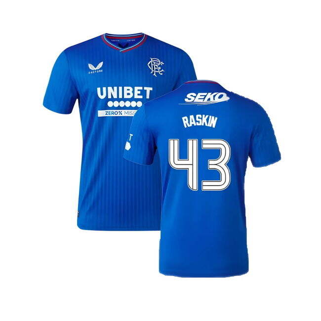 Rangers Fc First Kit Raskin 4 #3 2025-2026 Season Official Merch (v7)