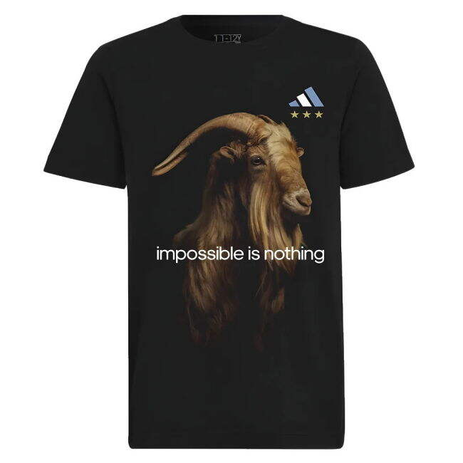 Tournament-Edition Messi Football Goat Graphic Tee (Black) - Kids