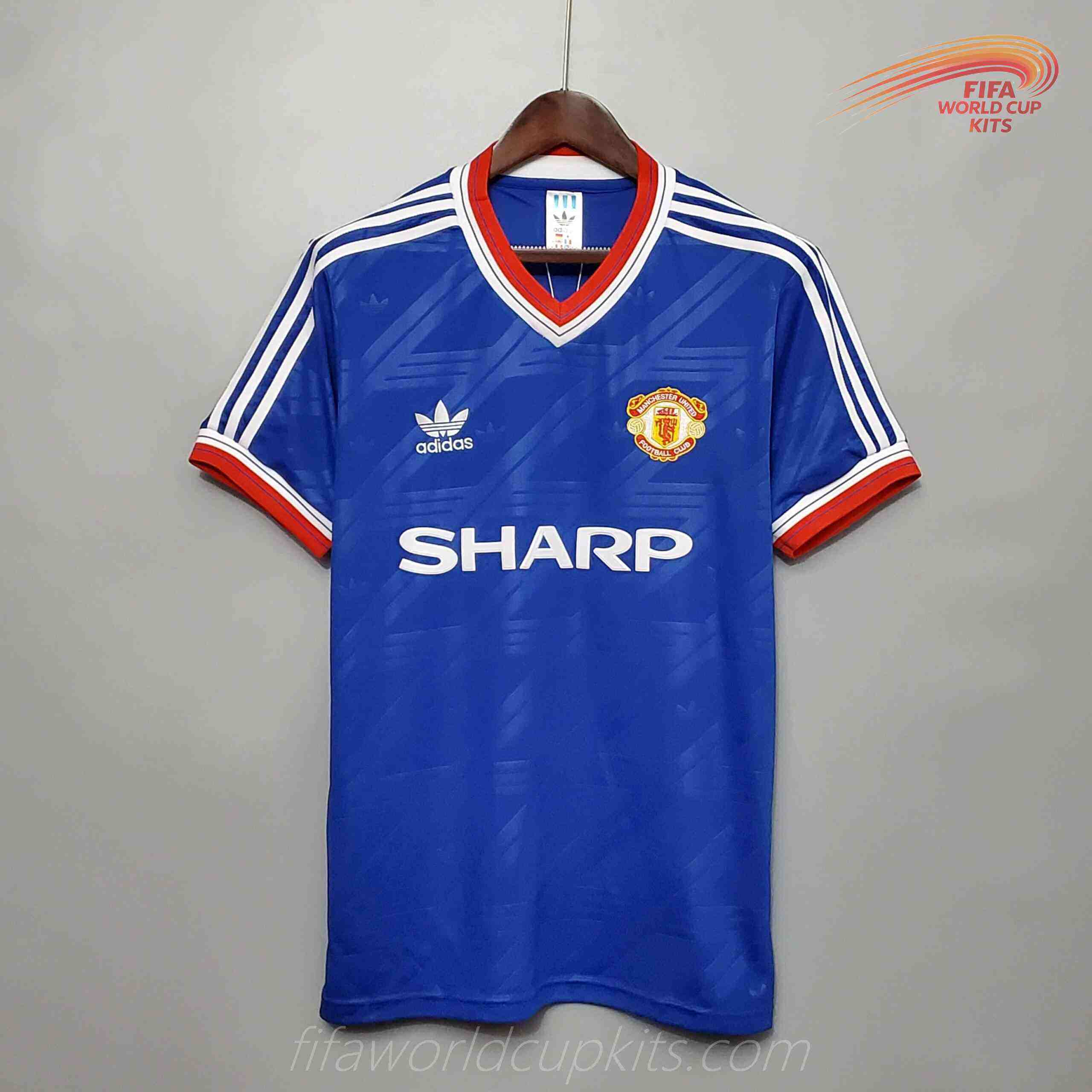 Manchester United 86-88 Away Blue Football Kit