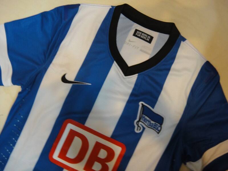 13-14 Hertha BSC Home Soccer Jersey ShirtPlayer Version - Official