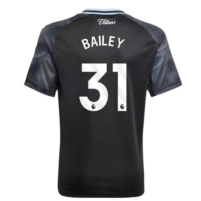 Licensed Football Aston Villa Away Shirt Kids Bailey #31 Match Qua...