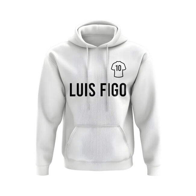 Luis Figo Real Madrid Number Hoody (White)