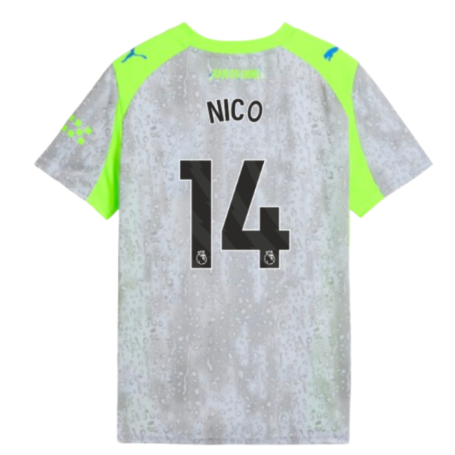 Man City 2025-20 Third Football Kit Nico 14 M S Kids