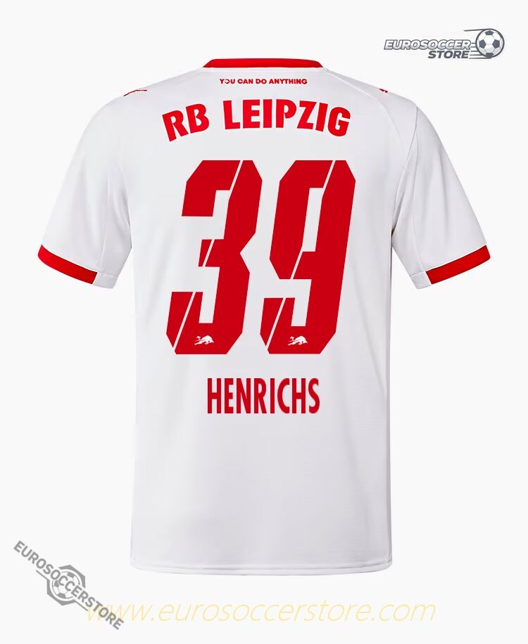 RB Leipzig's 25-26 Home Jersey with HENRICHS 39