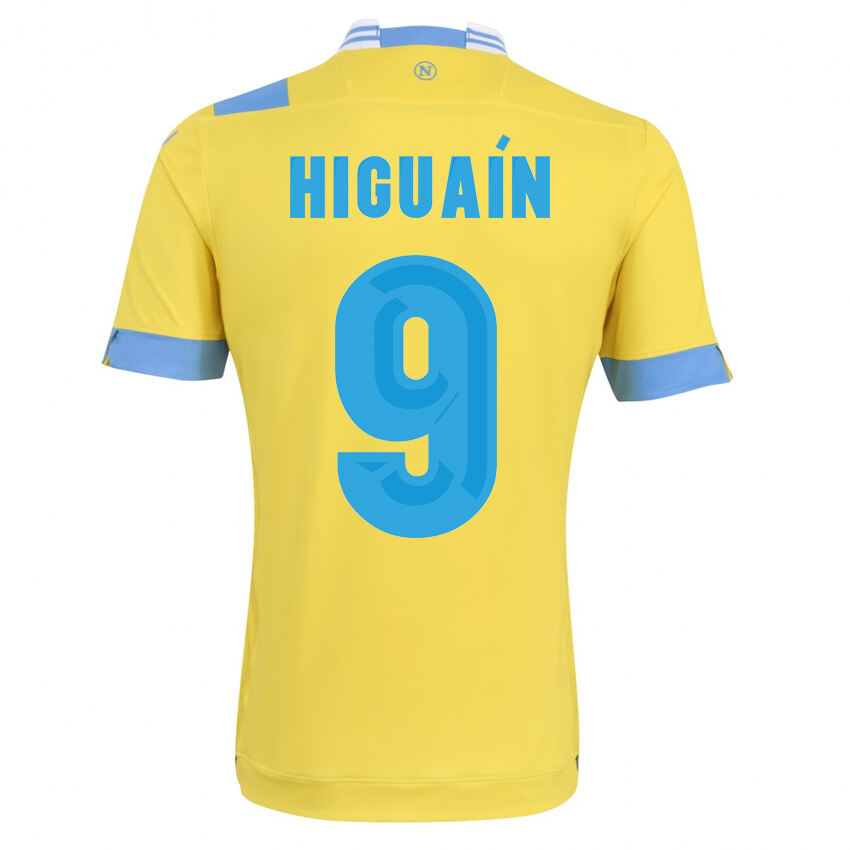 13-14 Napoli 9 Higuain Away Yellow Jersey Shirt - Official Replica