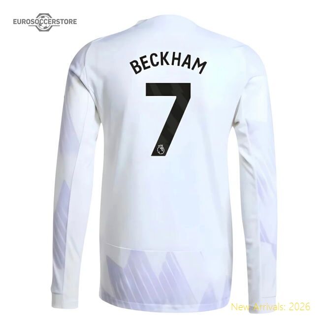 Premium 2025-2026 Man Utd Authentic Long Sleeve Away Shirt (beckham