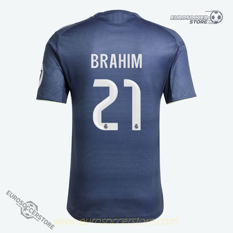 Away Jersey of Real Madrid Featuring BRAHIM 21 for the 25-26 Season (Player Version)