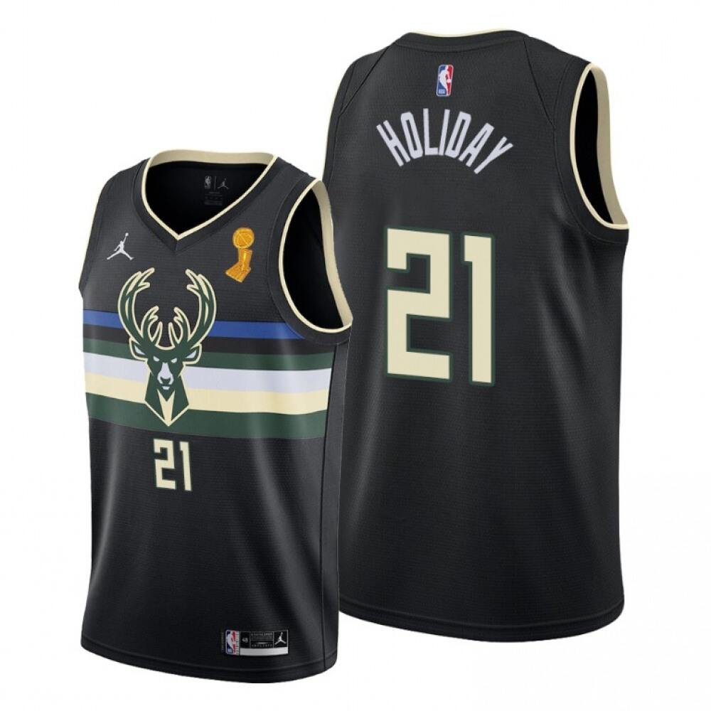 Collector's Item Value Men's Bucks #21 Jrue Black Basketball Jersey
