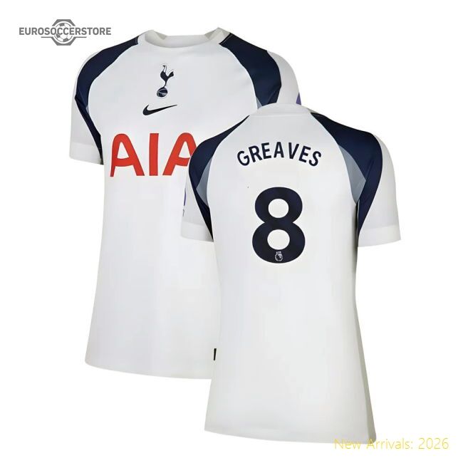 Excellent 2025-2026 Tottenham Hotspur Home Shirt (womens) (greaves 8)