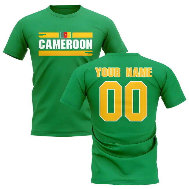Personalised Cameroon Fan Football T-Shirt (green)
