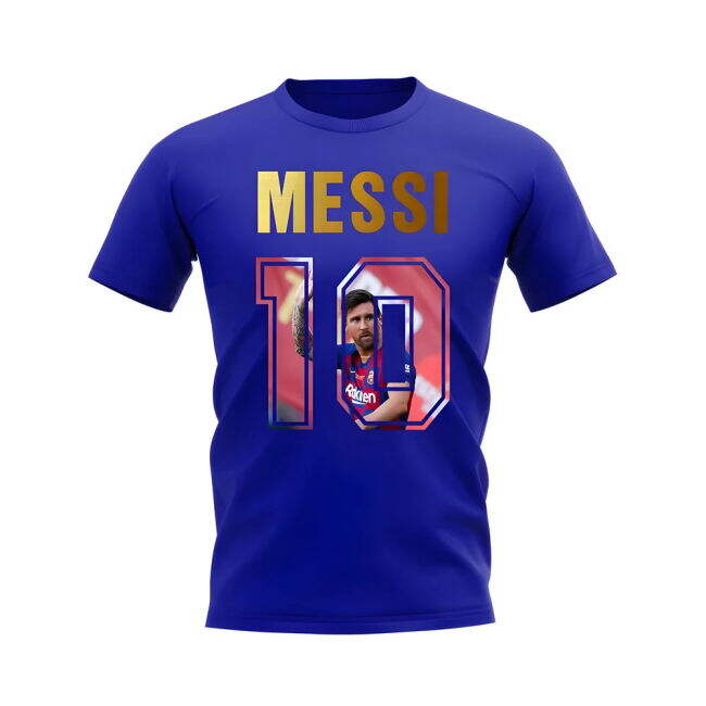 Lionel Messi Name And Number Barcelona official style T-Shirt (Adult