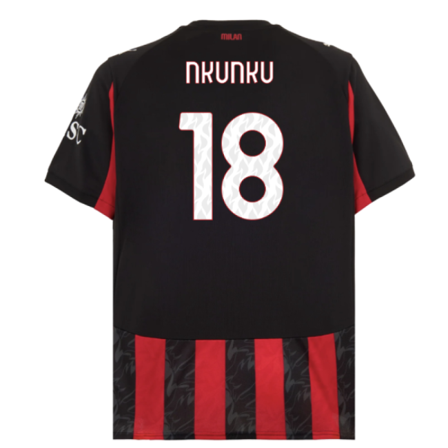 2025-2026 Ac Milan Home Shirt (nkunku 18) - Unbeatable Value