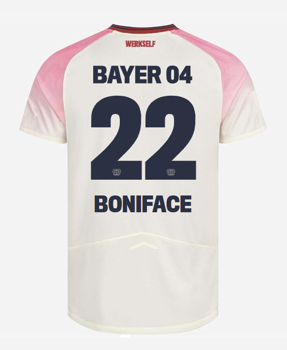 Bayer 04 Leverkusen 25-26 Season Away Jersey with BONIFACE 22 Printing