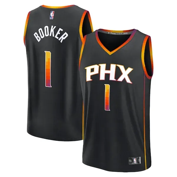 Devin Booker PHX Replica Jersey - genuine NBA - Black workout