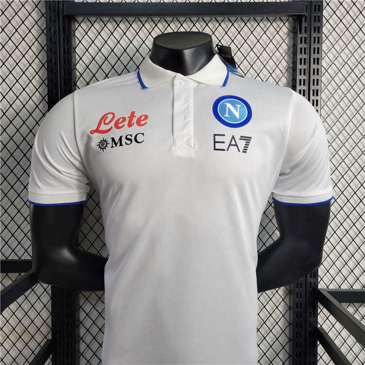 NapoliNaples 2324 White Polo Shirt Football Shirt - Official Replica