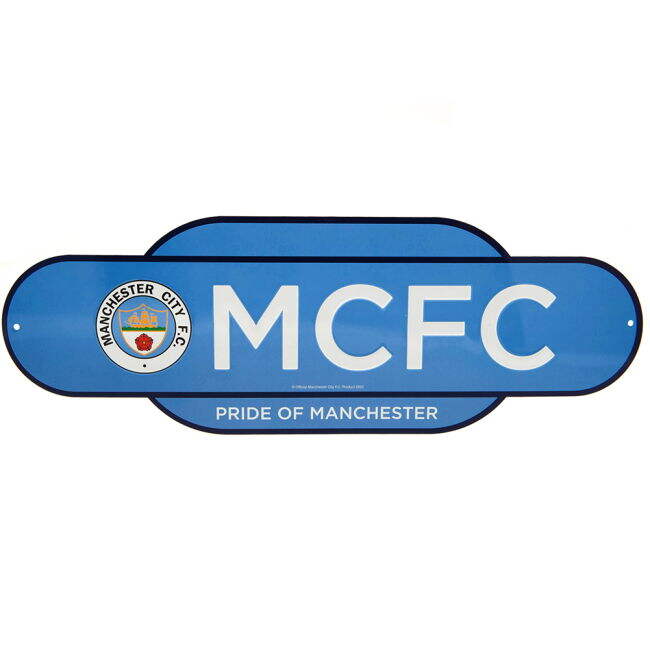 vintage Manchester City FC Colour Retro Sign