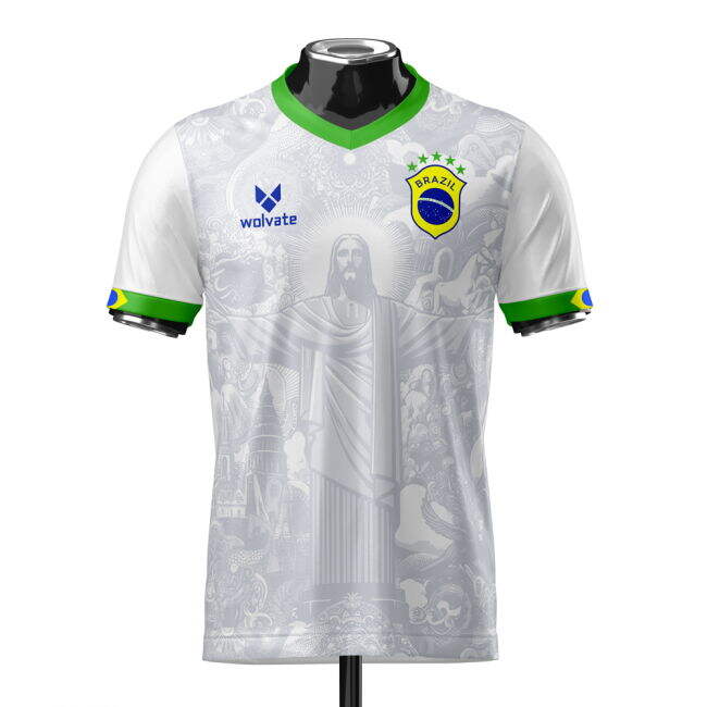 Replica Brazil Heritage Football Jersey (Wolvate) Adult Short Sleeve