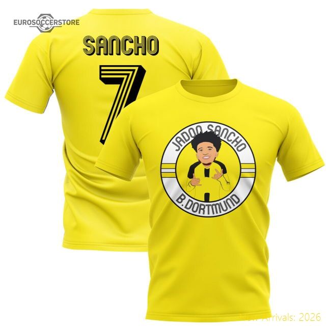 Jadon Sancho Borussia Dortmund Illustration Casual Tee (yellow)