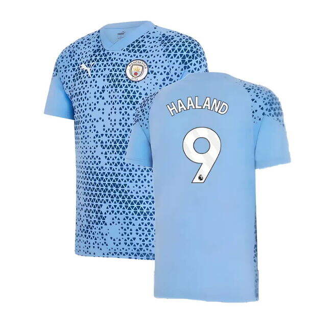 Man City Official Training Football Shirt 2023-20 HAALAND 9 L M S
