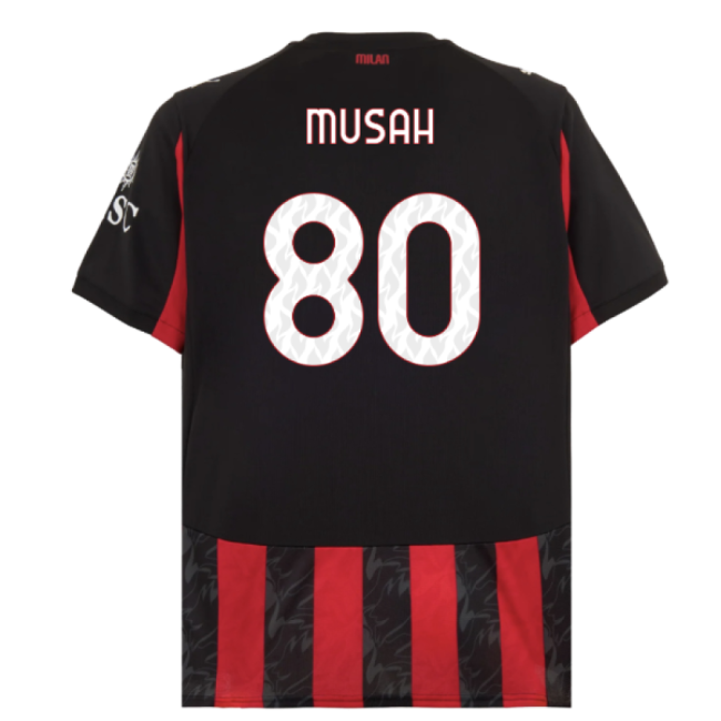 Ac Milan 2025-2026 Home - Authentic Fan Edition - Soccer Jersey
