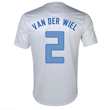 2013 Netherlands 2 Van Der Wiel Away White Jersey Shirt - Official