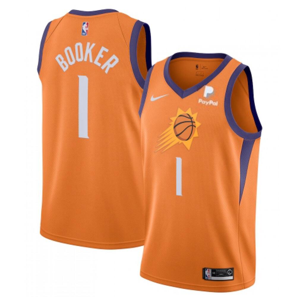 Collector's Item Professional Men's Suns #1 Devin Orange Basketball Jersey