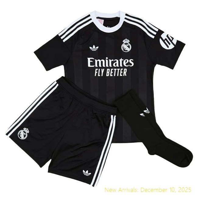 2025-2026 Real Madrid RM Premium Third Goalkeeper Youth Kit (Black)