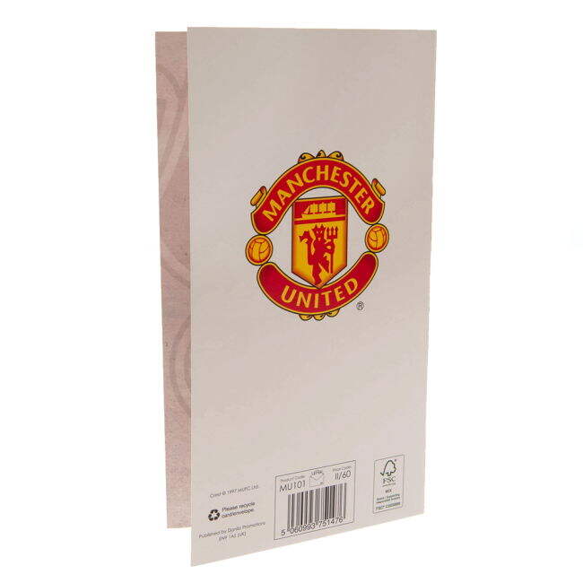 Manchester United FC Retro Shirt Birthday Card - authentic style