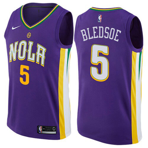 NOP #5 Eric Bledsoe Authentic 2024 City NBA Jersey - Purple Swingman
