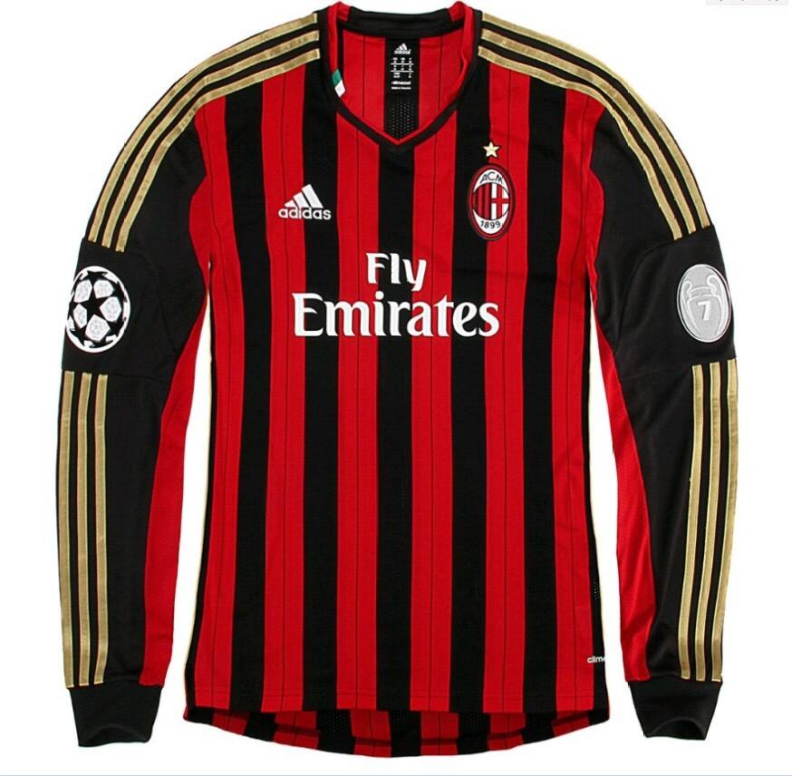 1314 AC Milan 7 ROBINHO Home Long Sleeve Shirt - Official Replica 2796