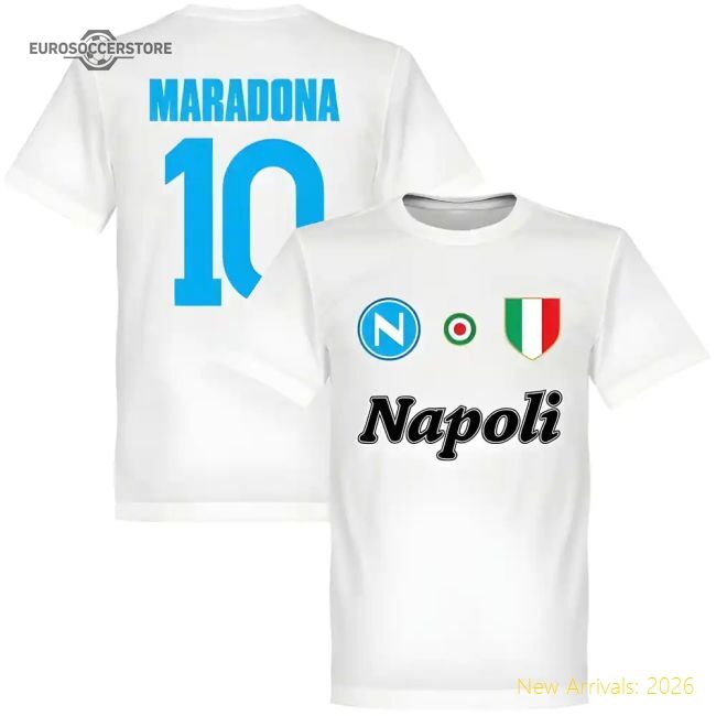 Outstanding Partenopei Maradona 10 Team Fan T-shirt - White