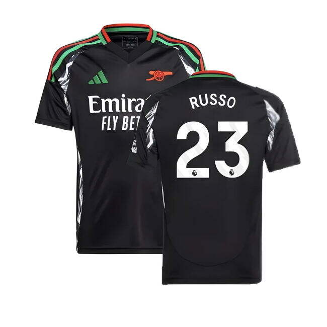 2024-20 Arsenal Away Football Shirt Russo Name & Number L S Kids