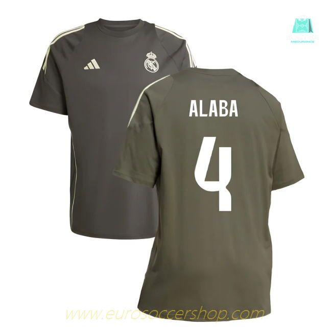 2025-2026 Real Madrid Training Tee (Utility Grey) (Alaba 4)