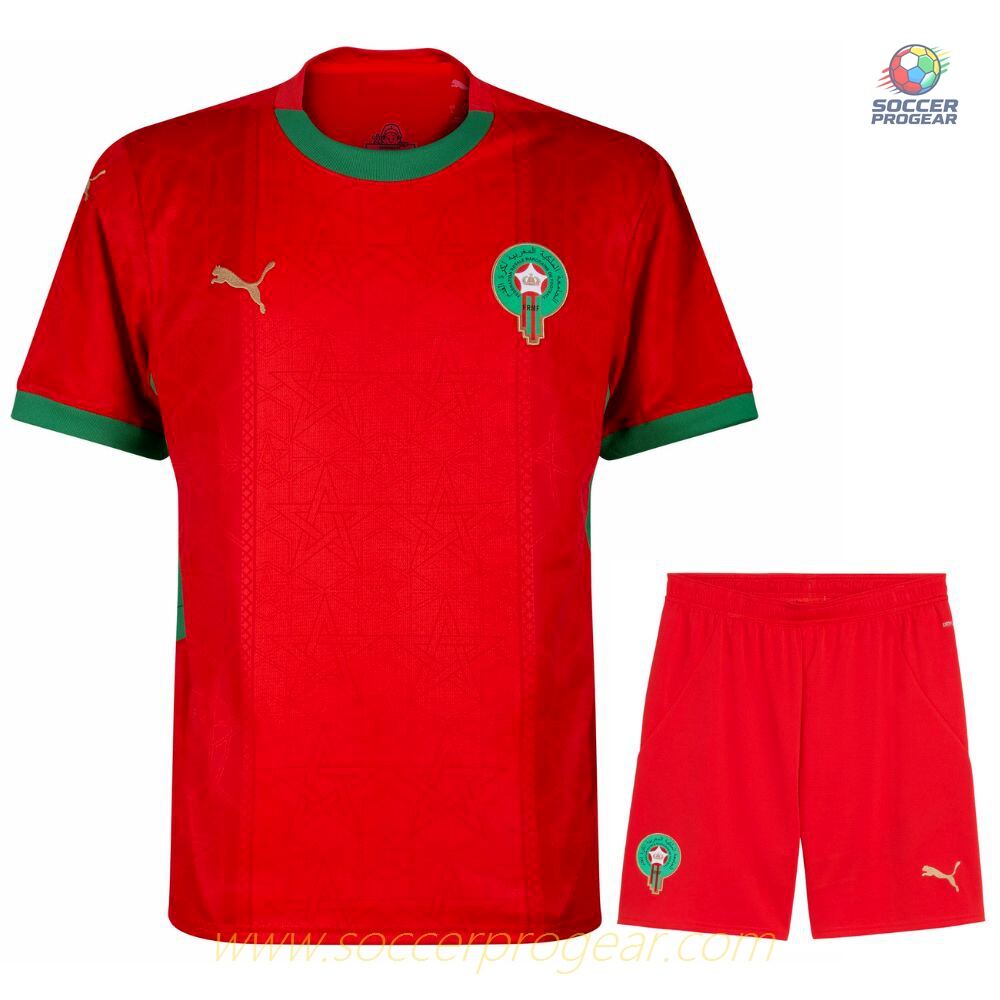 Morocco Home Football Jersey Kids Football Jersey 2025 Edition 2026