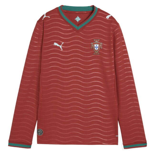 2026-2027 Portugal Long Sleeve Home Shirt (Kids) (Your Name)