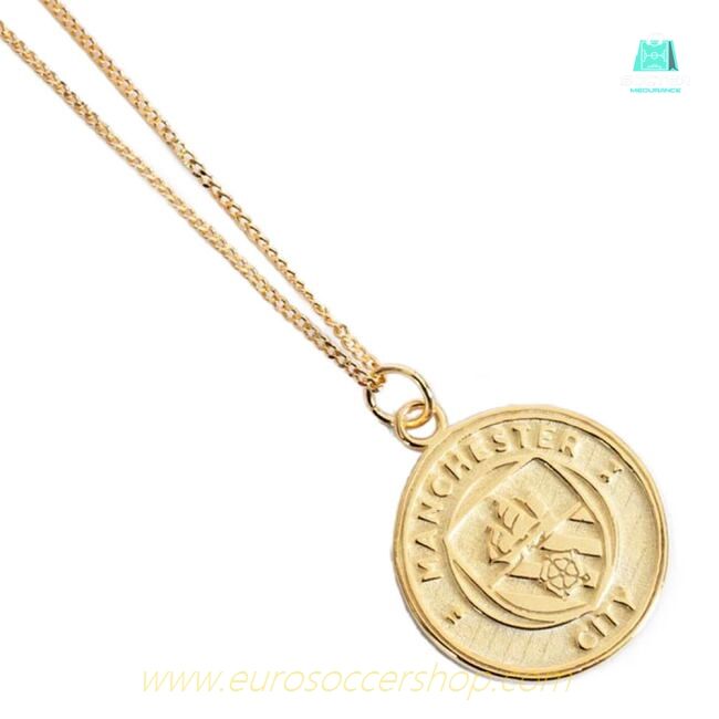 Manchester City FC 18ct Gold Plated on Silver Pendant & Chain