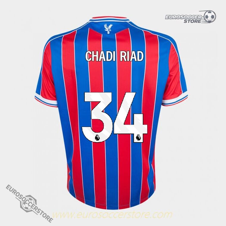 CHADI RIAD's Crystal Palace Home Jersey No. 34 for the 25-26 Season