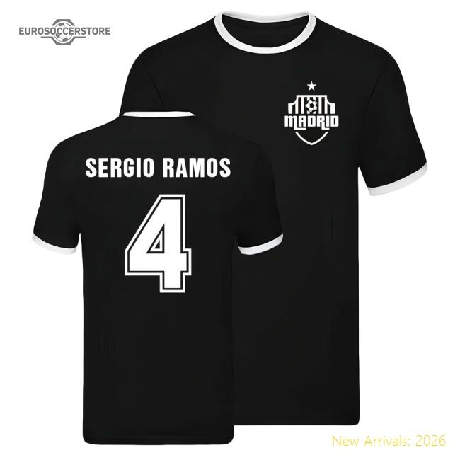 Premium Real Madrid Ringer T-shirt (sergio Ramos 4) - Unique Style